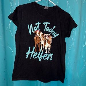 Gildan Black Tee with Cow Graphic